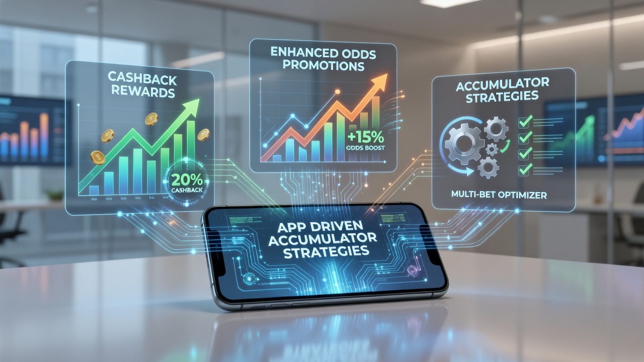 Dashboard view of cashback earnings applied to accumulator bets with odds enhancement highlights