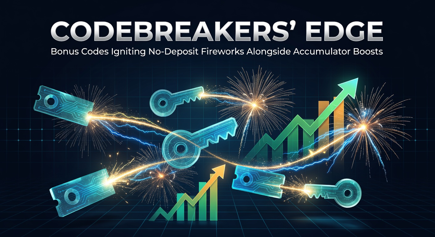 Vibrant digital fireworks exploding over a betting interface, symbolizing the excitement of unlocked no-deposit bonuses via secret codes alongside accumulator payout surges