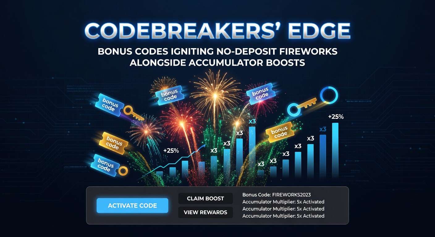 Close-up of a smartphone screen displaying a bonus code entry field next to an accumulator bet slip with glowing boost icons and payout multipliers