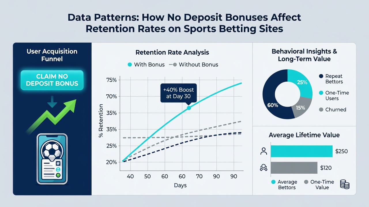 Graph illustrating comparative retention curves for bonus and non-bonus sports betting users