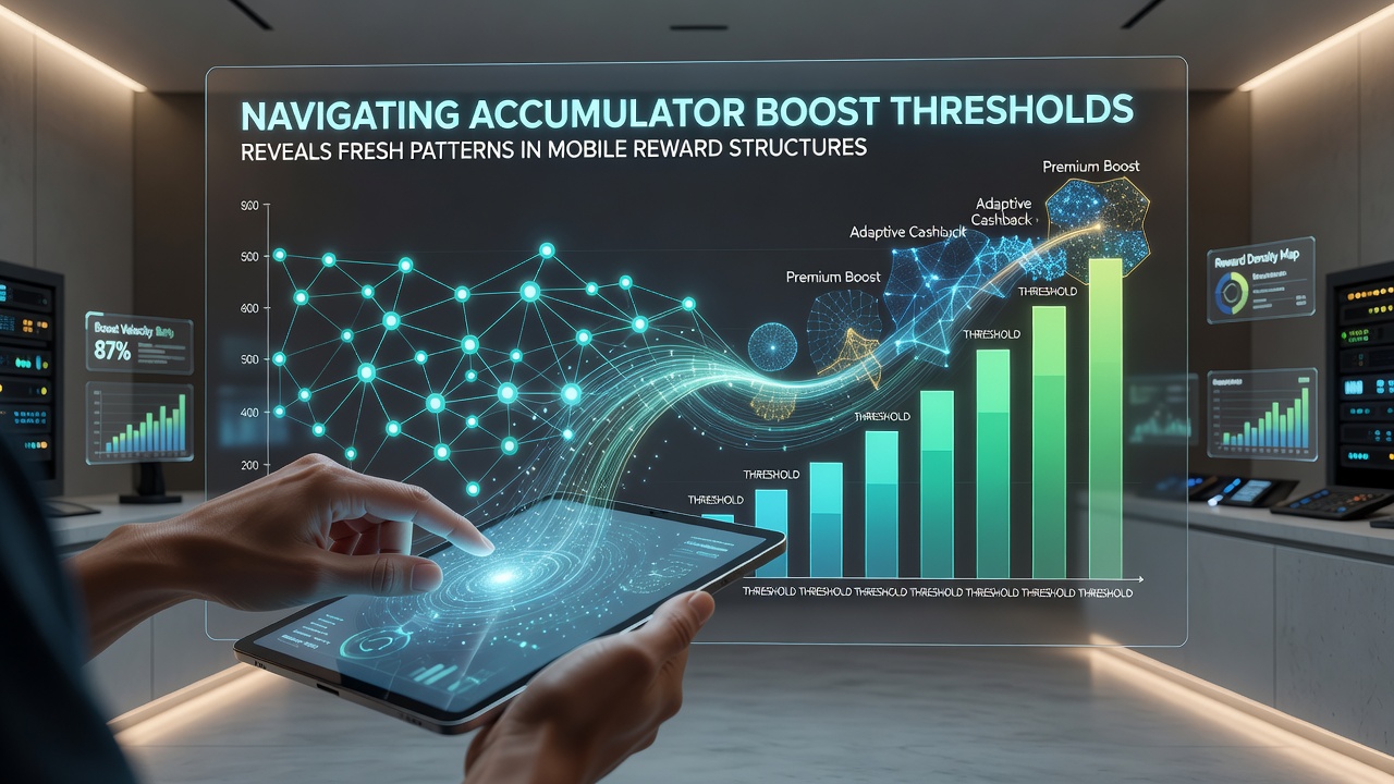 Data visualization of accumulator boost patterns and reward threshold trends on mobile devices