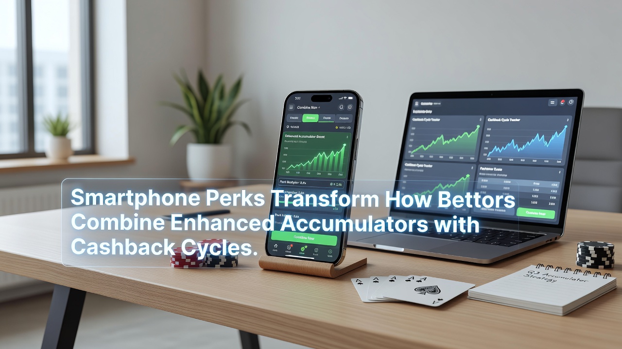 Close-up of mobile interface showing cashback cycle tracker alongside accumulator builder