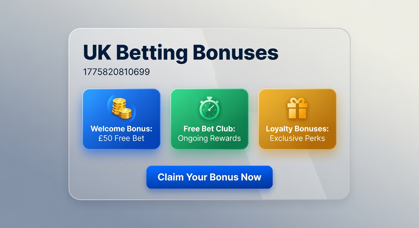 Close-up of a punter's phone screen showing active UK betting bonuses, including free bet tokens and odds enhancement notifications during a live football match