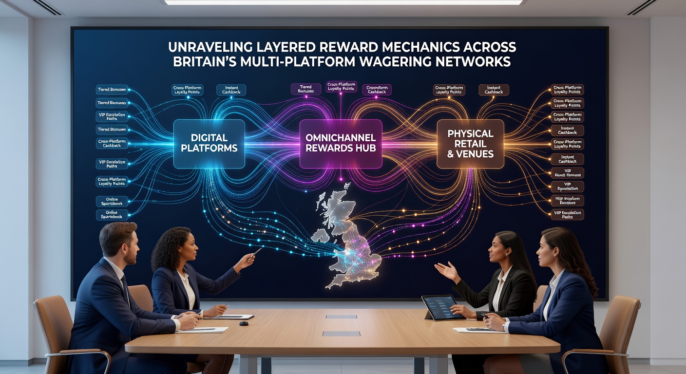 Diagram illustrating reward flow between retail betting shops, mobile apps, and online platforms in Britain